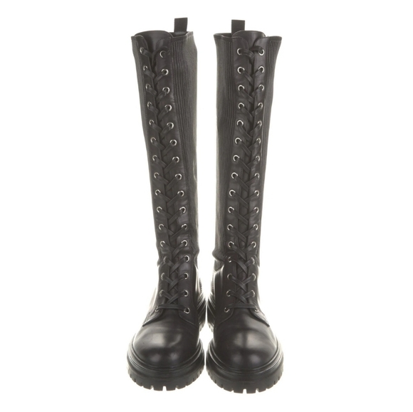 Gianvito Rossi Tall Martis Biker Boots in Black - Picture 6 of 9
